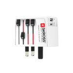 Adaptor SKROSS pentru călătorii MUV 2-pole cu USB A și C personalizat cu logo
