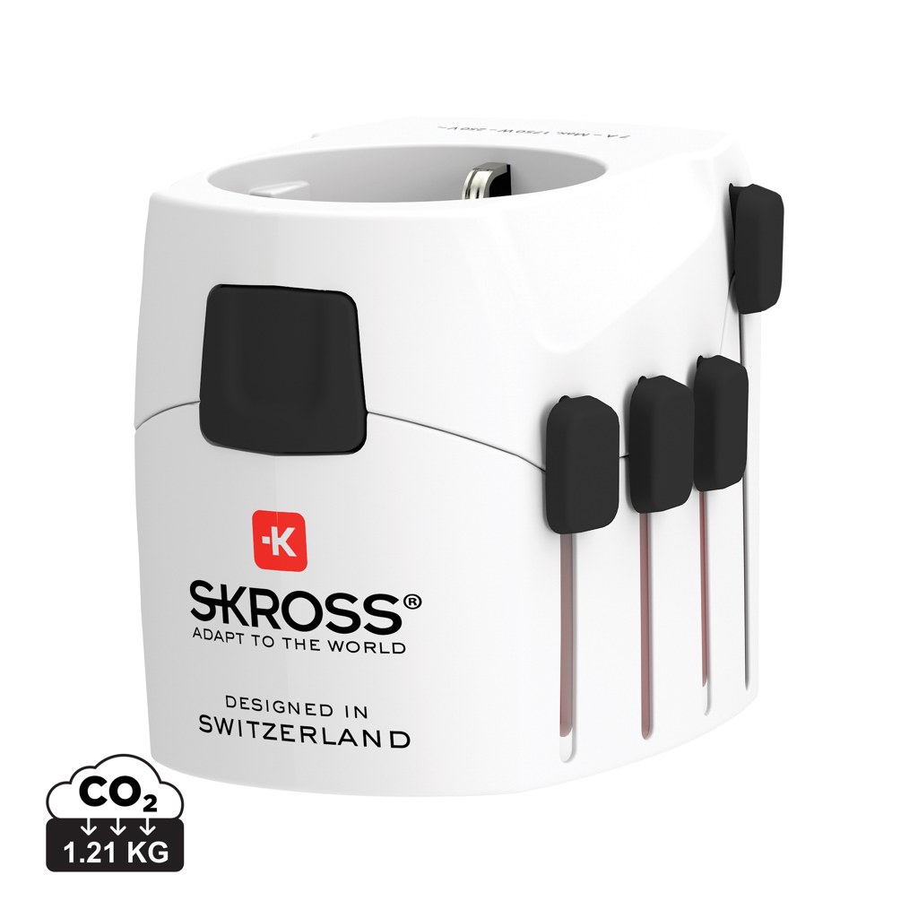 Adaptor SKROSS pentru călătorii Pro 3-Pole personalizat cu logo