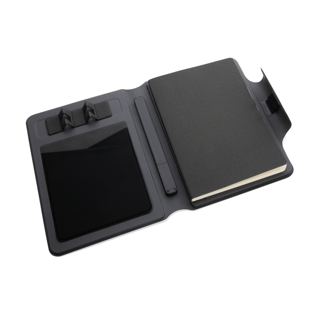 Agendă A5 Arctic magnetică cu încărcare wireless 10W personalizat cu logo