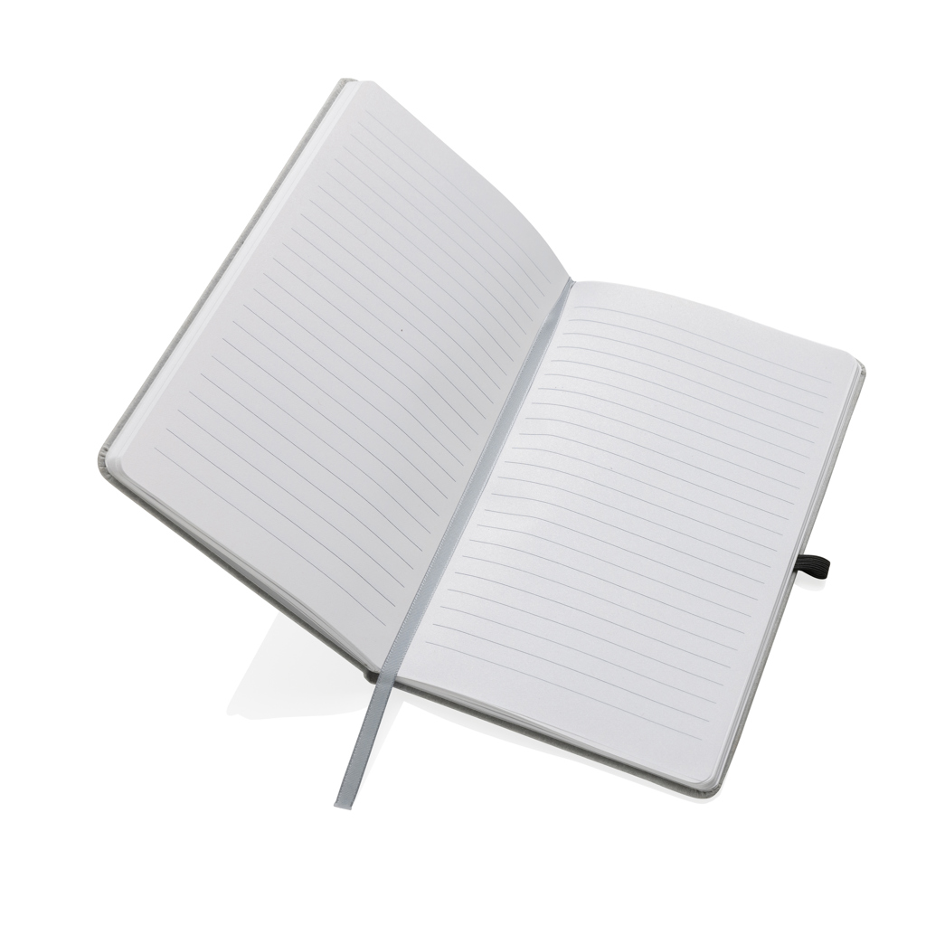 Agendă A5 cu copertă tare din piele reciclată personalizat cu logo