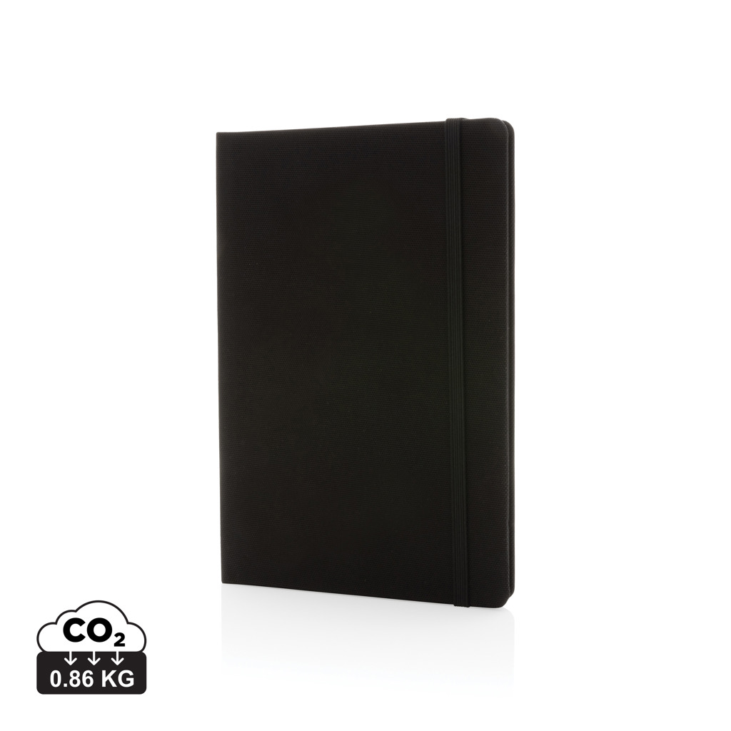 Agendă A5 din PET recilat certificat GRS personalizat cu logo