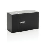Boxă cu bass Swiss Peak de 10W din aluminiu reciclat RCS personalizat cu logo