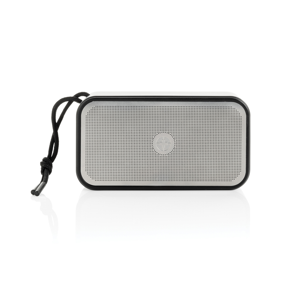 Boxă cu bass Swiss Peak de 10W din aluminiu reciclat RCS personalizat cu logo