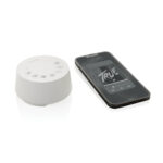 Boxă Flora white noise din plastic reciclat RCS personalizat cu logo
