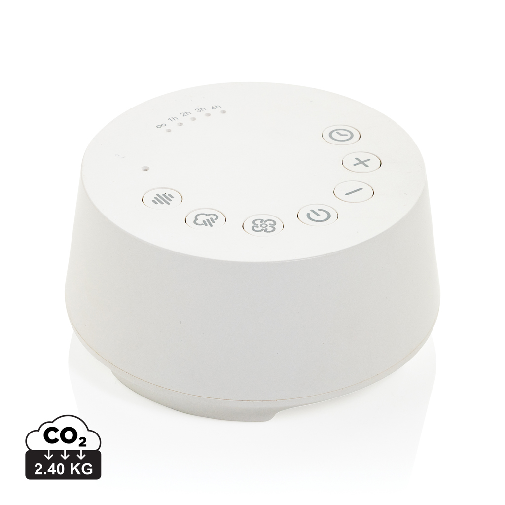 Boxă Flora white noise din plastic reciclat RCS personalizat cu logo