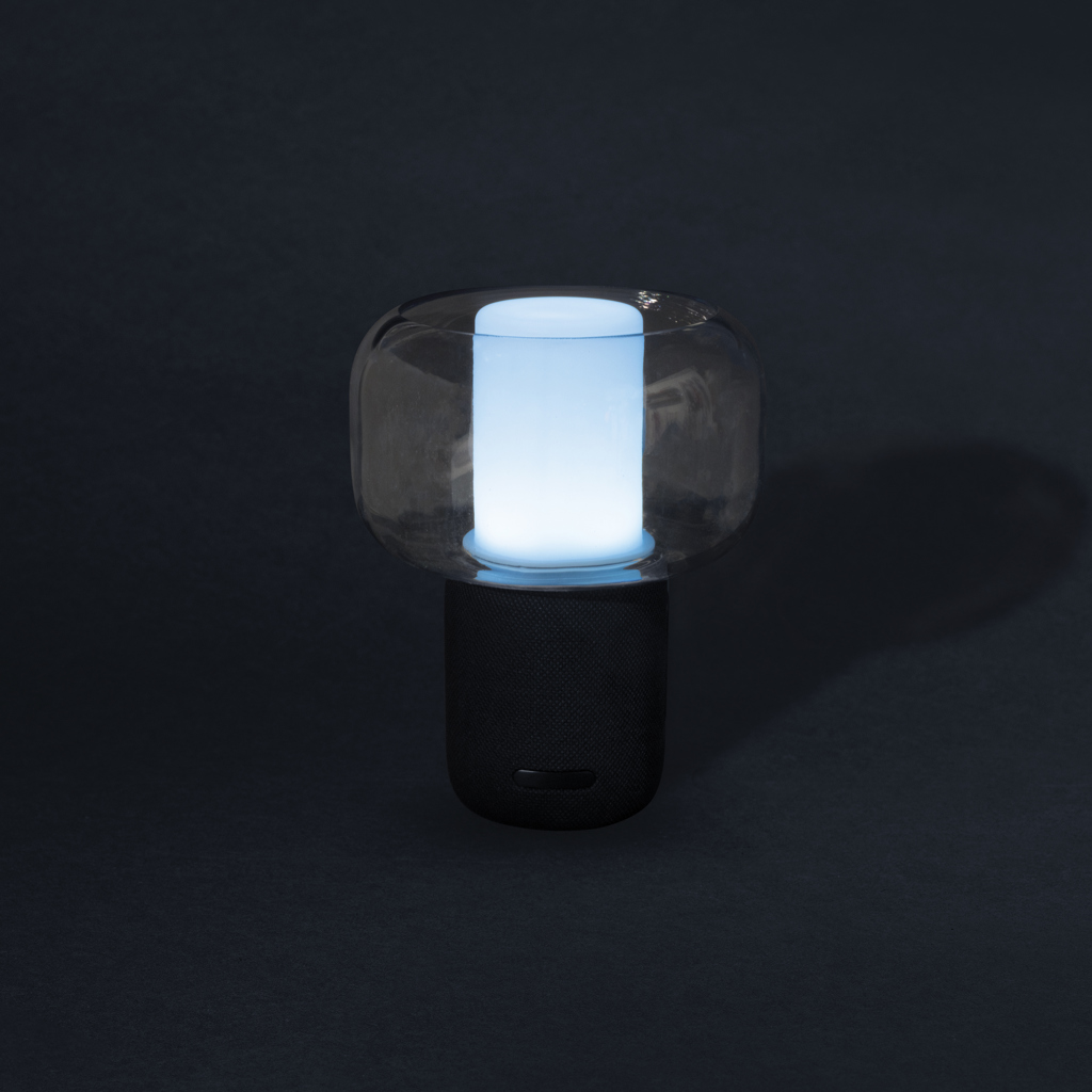 Boxă - lampă Lux 10W RCS din plastic reciclat personalizat cu logo