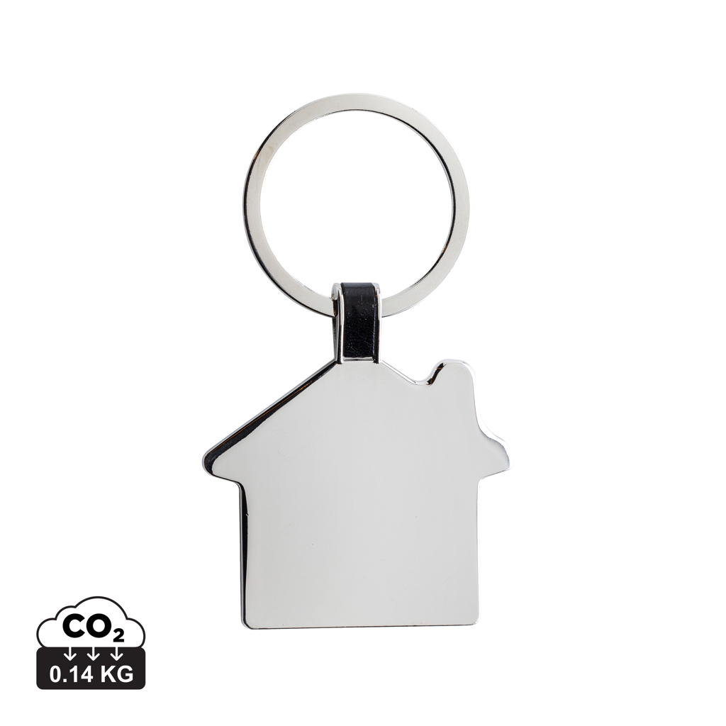 Breloc casă din zinc reciclat RCS personalizat cu logo