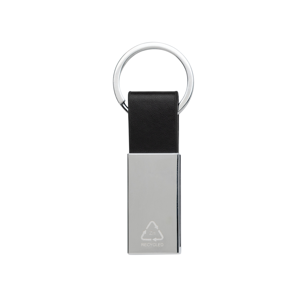 Breloc PU elegant din zinc reciclat RCS personalizat cu logo