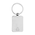 Breloc rectangular din bambus și zinc reciclat RCS personalizat cu logo