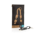 Cablu 4-în-1 fast charging 60W din aluminiu reciclat RCS personalizat cu logo