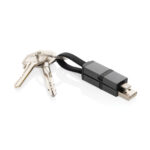 Cablu 4-în-1 fast charging 60W din aluminiu reciclat RCS personalizat cu logo
