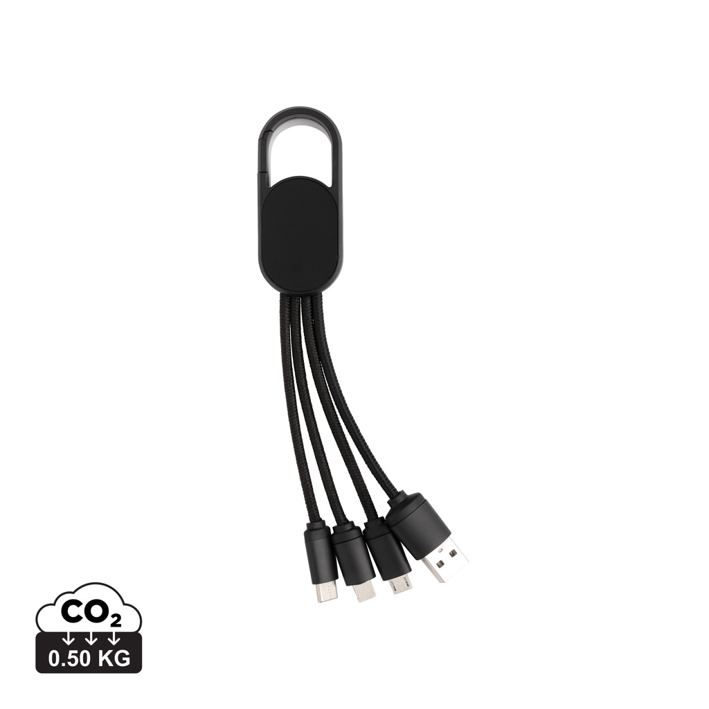 Cablu de încărcare 4 în 1 cu carabină personalizat cu logo