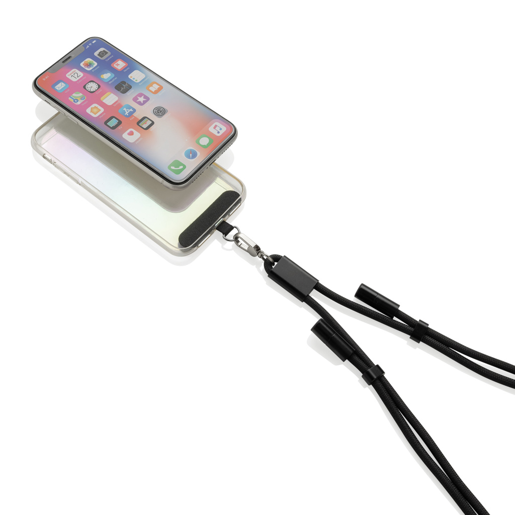 Cablu reglabil LoopAmp 60W plastic reciclat RCS 160cm personalizat cu logo