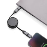 Cablu retractabil Terra 6-în-1 45W din aluminiu RCS personalizat cu logo