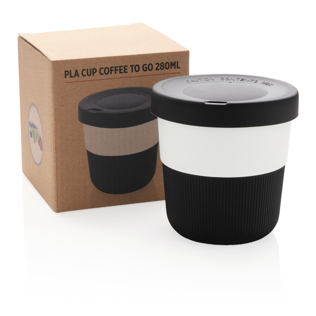 Cană cafea reutilizabilă PLA (din material vegetal) personalizat cu logo