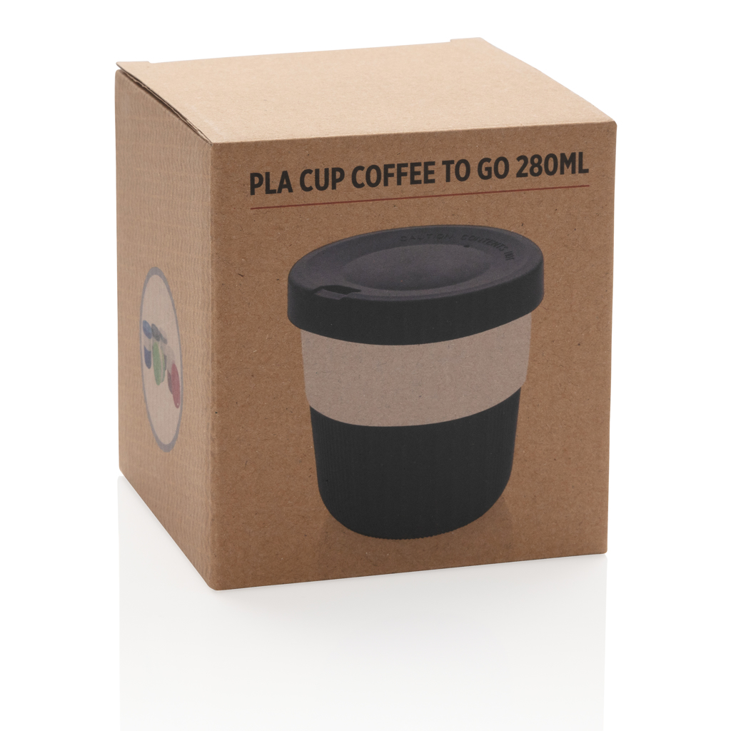 Cană cafea reutilizabilă PLA (din material vegetal) personalizat cu logo