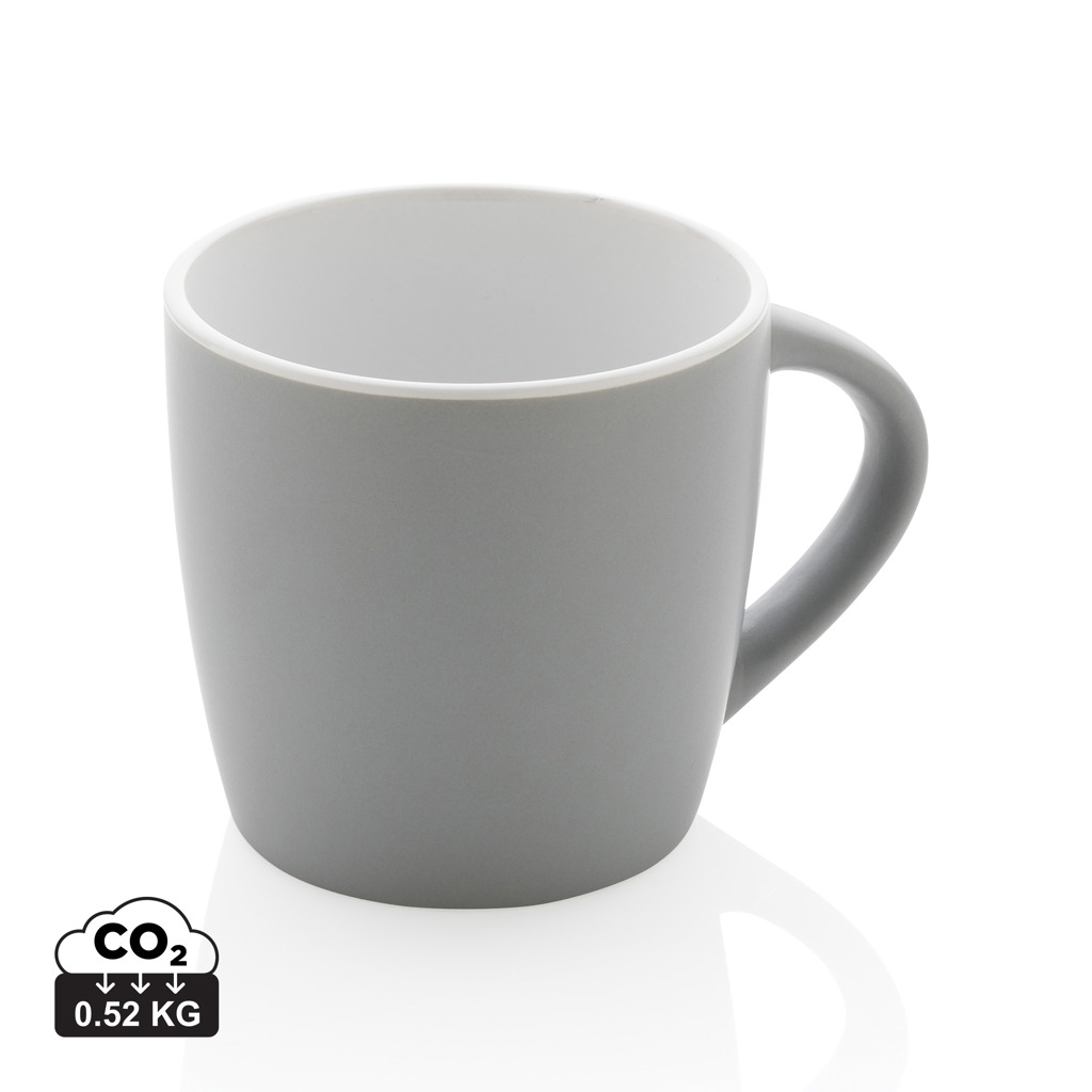 Cană ceramică cu interior colorat de 300 ml. personalizat cu logo