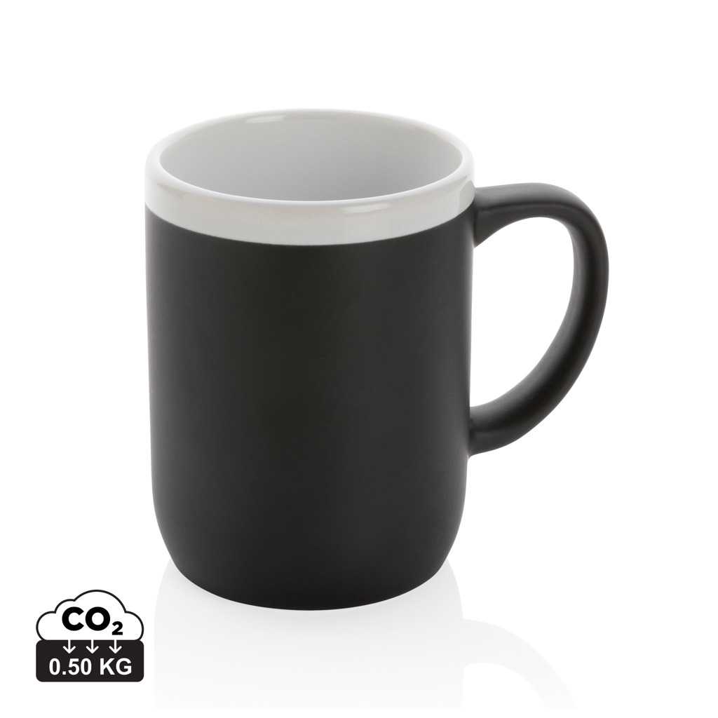 Cană ceramică cu margine albă de 300ml