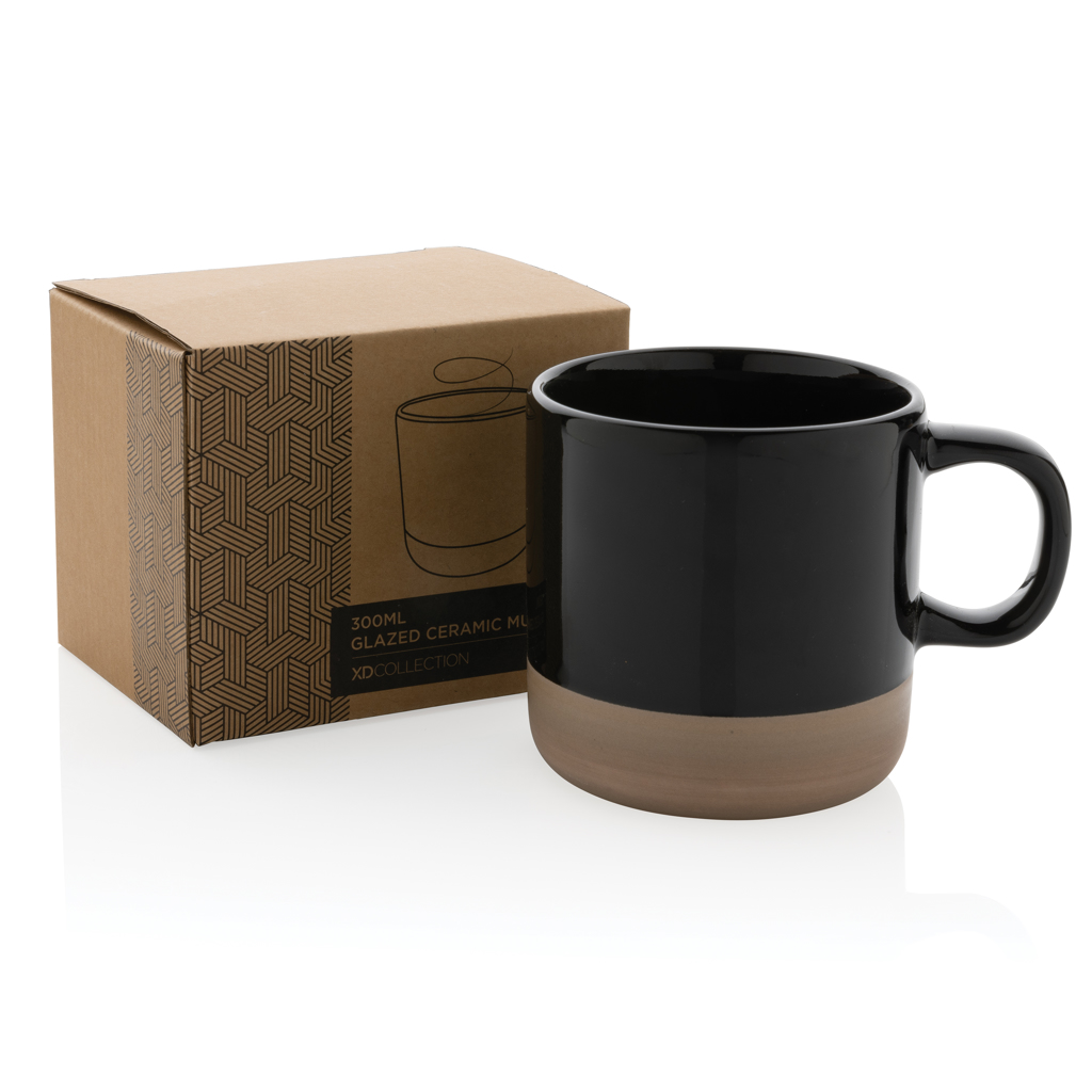 Cană ceramică de 360ml, cu strat lucios personalizat cu logo