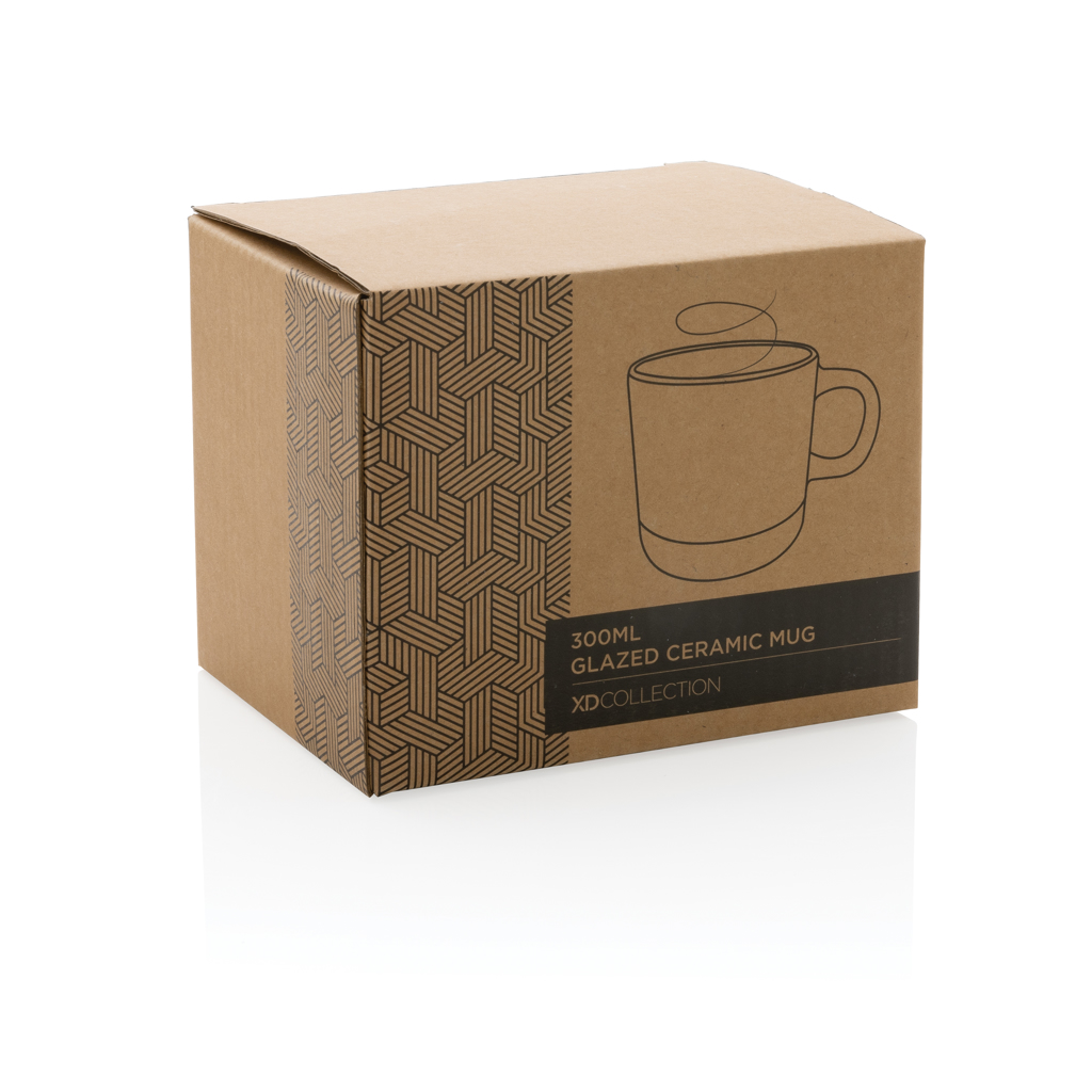 Cană ceramică de 360ml, cu strat lucios personalizat cu logo
