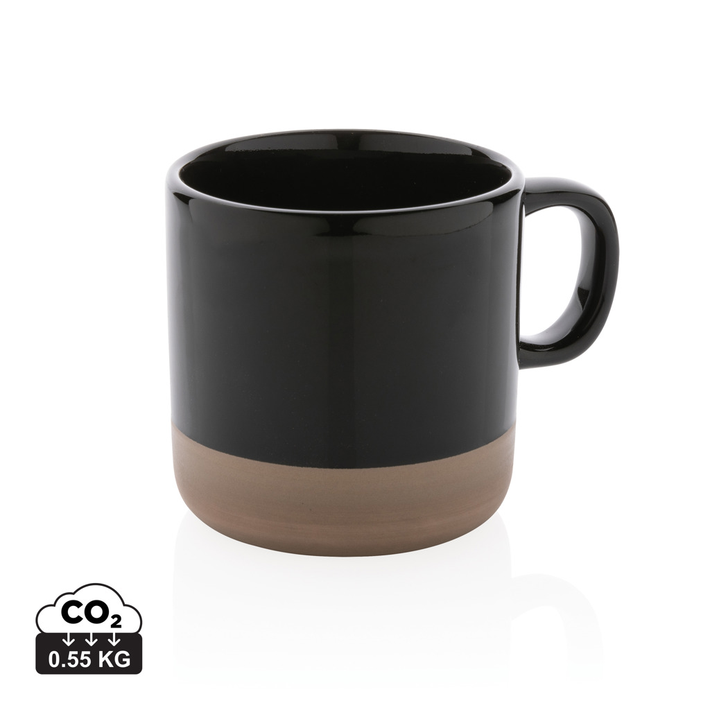 Cană ceramică de 360ml, cu strat lucios personalizat cu logo