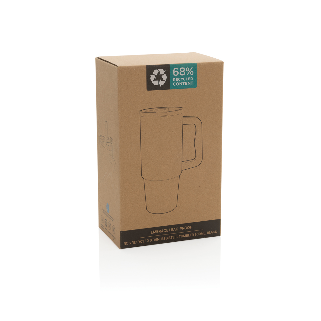 Cană cu mâner Embrace 900ml, oțel reciclat RCS personalizat cu logo