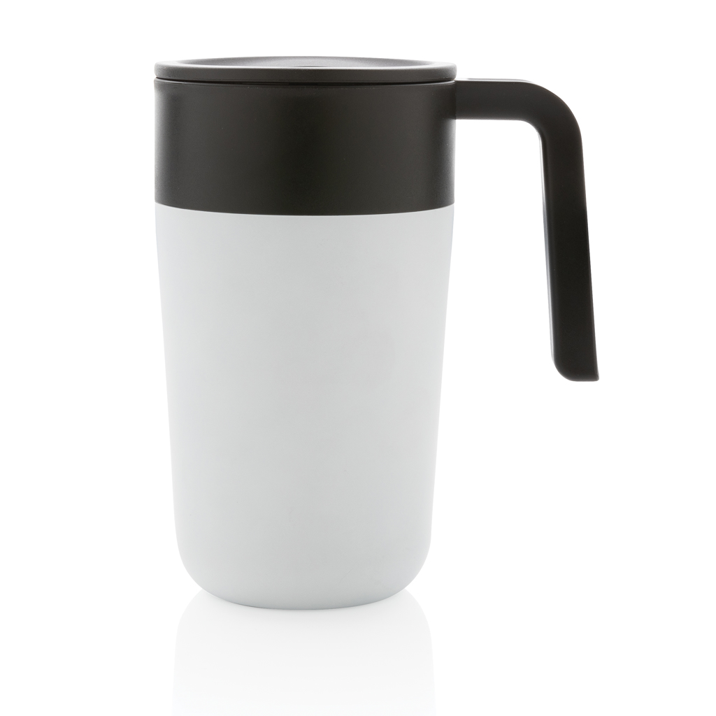 Cană ermetică cu mâner, din PP și inox reciclat GRS personalizat cu logo