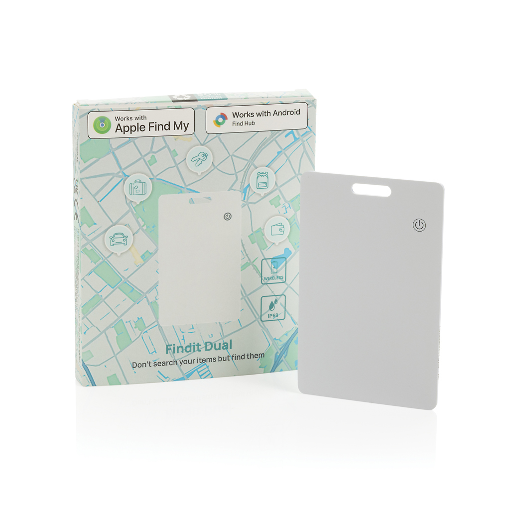 Card localizator ultra-subțire Findit Dual reîncărcabil RCS personalizat cu logo