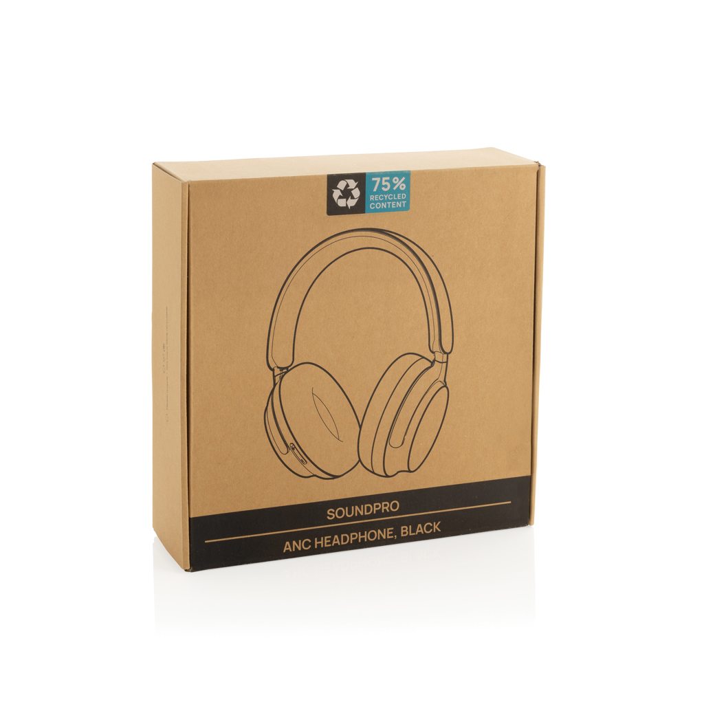 Căști ANC Soundpro din plastic reciclat RCS personalizat cu logo