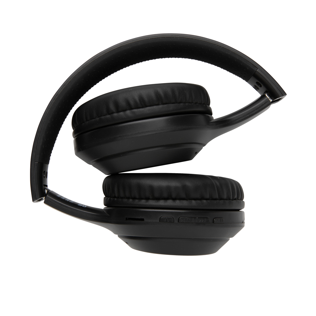 Căști pliabile over ear din plastic reciclat standard RCS personalizat cu logo