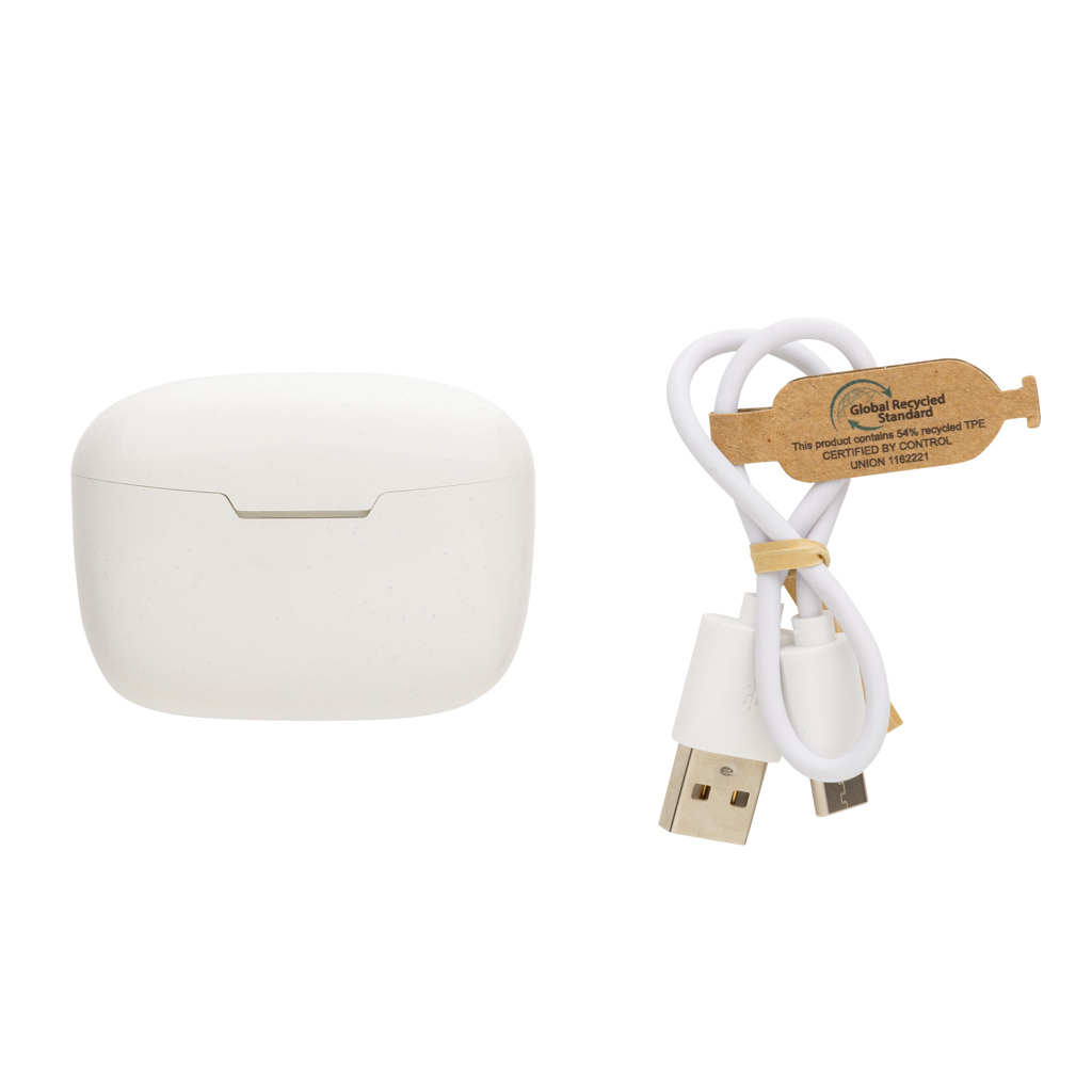Căști wireless Liberty Pro din plastic reciclat RCS personalizat cu logo
