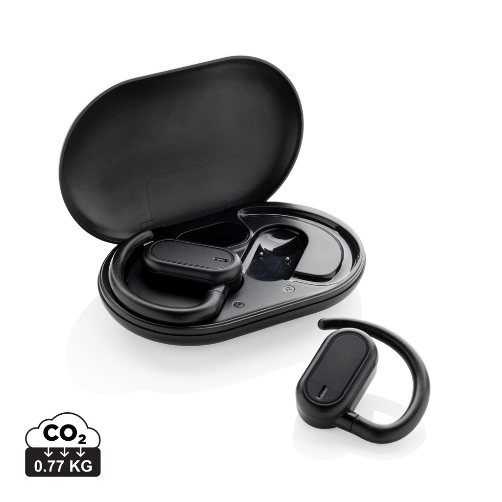 "Căști wireless stereo Fitsound cu conducție, din plastic re personalizat cu logo