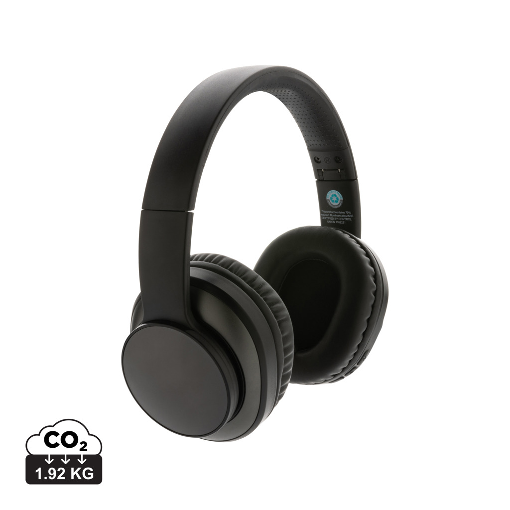 Căști wireless Terra din aluminiu reciclat RCS personalizat cu logo