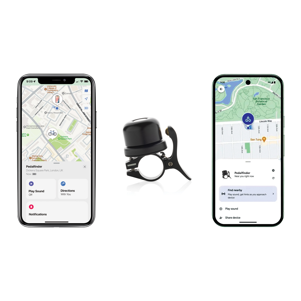 Clopoțel dual bicicletă cu localizare globală RCS personalizat cu logo