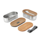 Cutie dublă pentru prânz Bento Black+Blum oțel inoxidabil personalizat cu logo