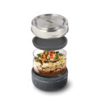 Cutie pentru prânz Black+Blum de 750 ml din sticlă personalizat cu logo