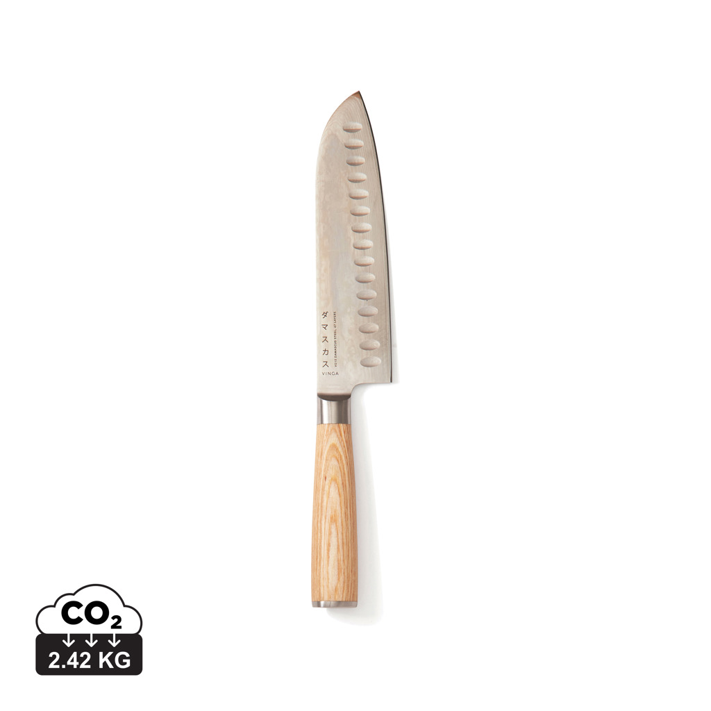 Cuțit VINGA Hattasan Damascus Santoku personalizat cu logo