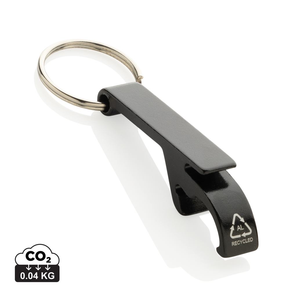 Deschizător sticle tip breloc din aluminiu reciclat RCS personalizat cu logo
