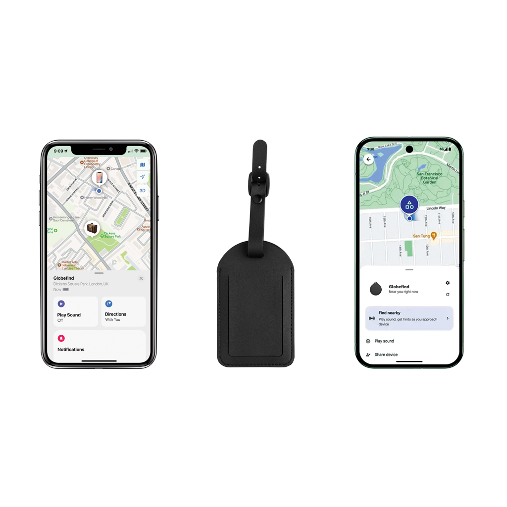 Etichetă bagaj Globefind Dual cu localizare globală RCS personalizat cu logo