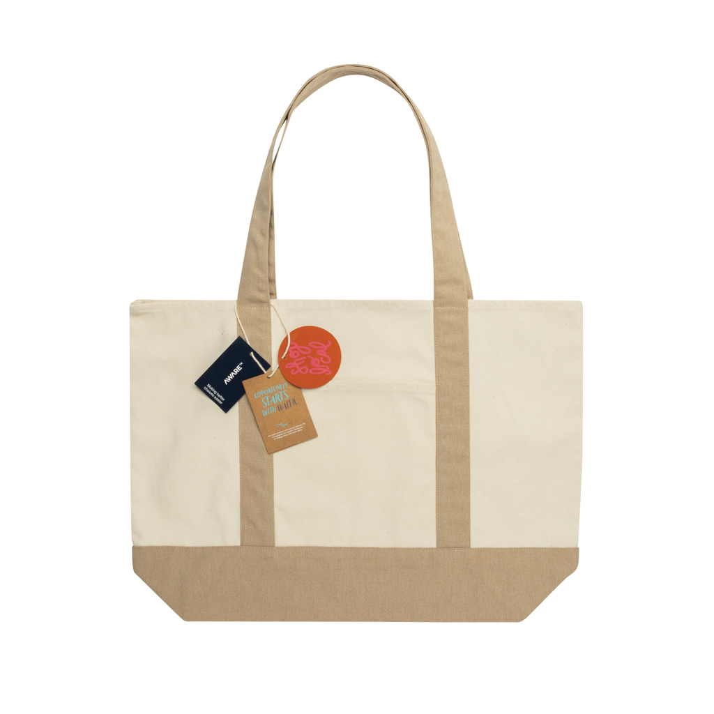 Geantă tote SHOP LOCAL AWARE™ din bumbac reciclat 350 gsm personalizat cu logo