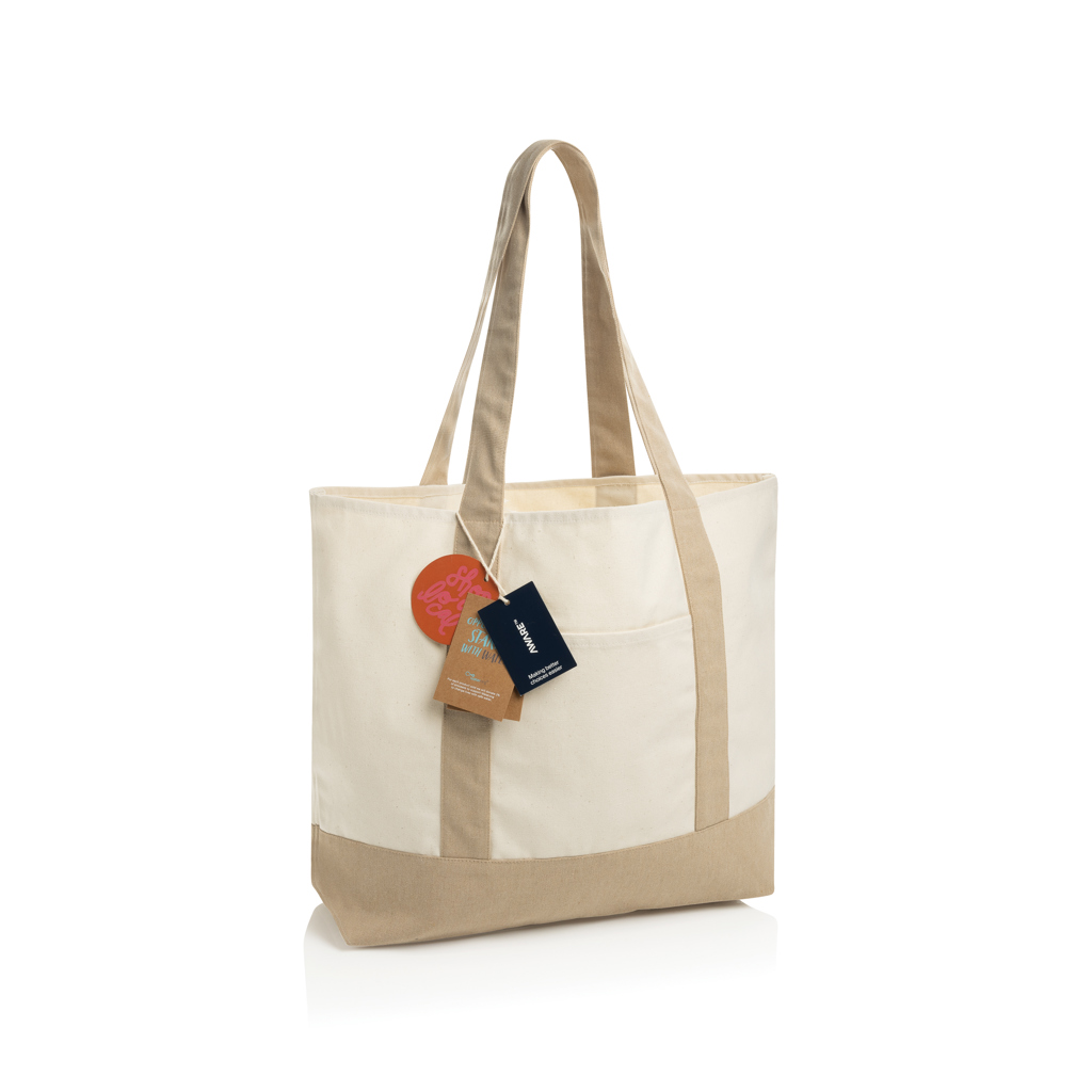 Geantă tote SHOP LOCAL AWARE™ din bumbac reciclat 350 gsm personalizat cu logo