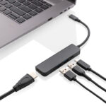 Hub Terra din aluminiu reciclat RCS cu port HDMI personalizat cu logo