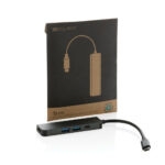 Hub Terra din aluminiu reciclat RCS cu port HDMI personalizat cu logo