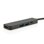 Hub Terra din aluminiu reciclat RCS cu port HDMI personalizat cu logo