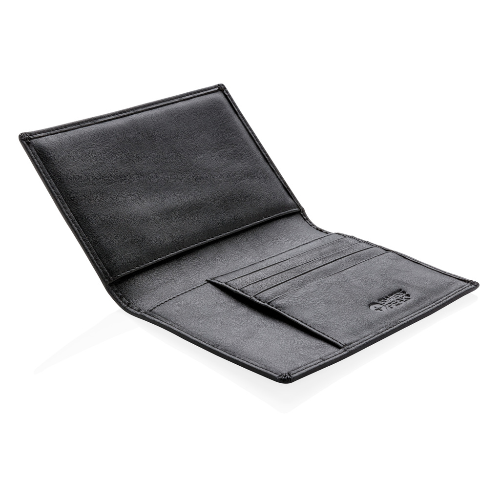 Husă pașaport RFID anti-skimming Swiss Peak personalizat cu logo