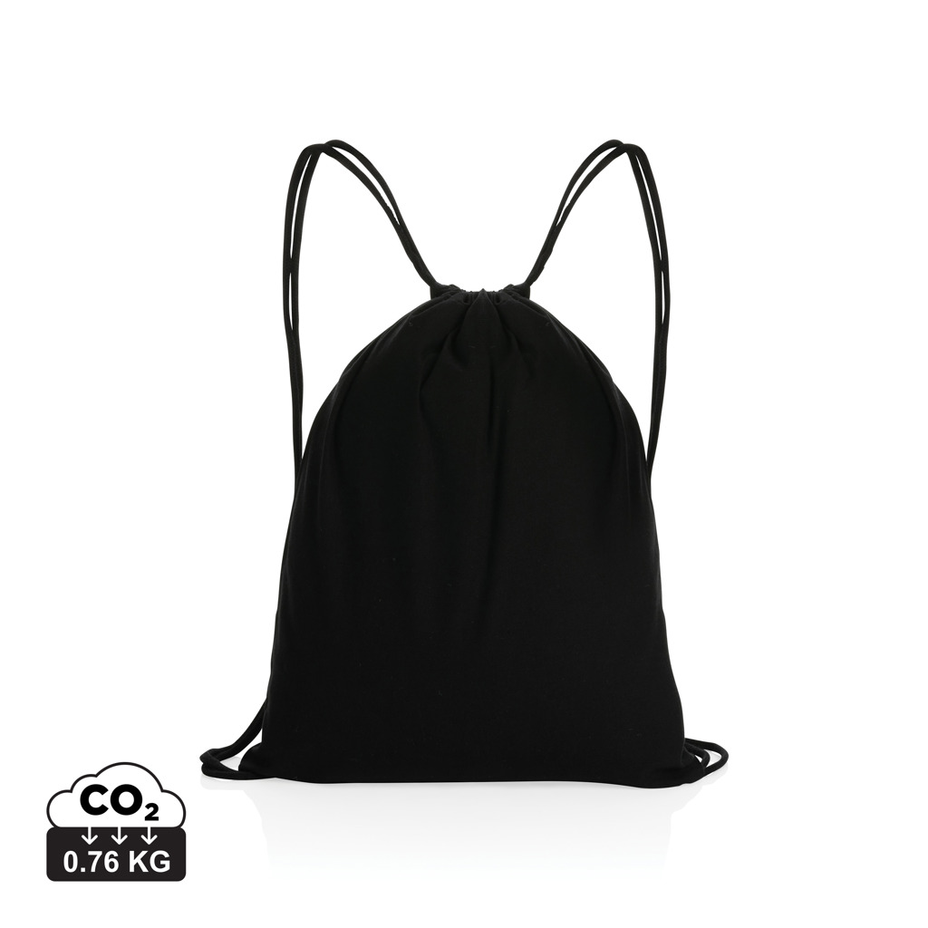 Impact AWARE™ Rucsac cu snur din bumbac reciclat de 145g personalizat cu logo