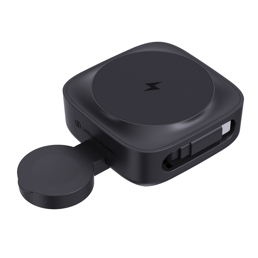 Încărcător magnetic wireless 2-în-1 Urban Vitamin Goleta 15W personalizat cu logo
