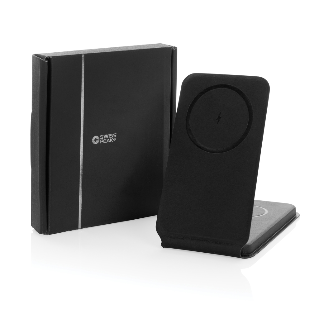 Încărcător magnetic wireless 3 în 1 Swiss Peak 15W RCS personalizat cu logo