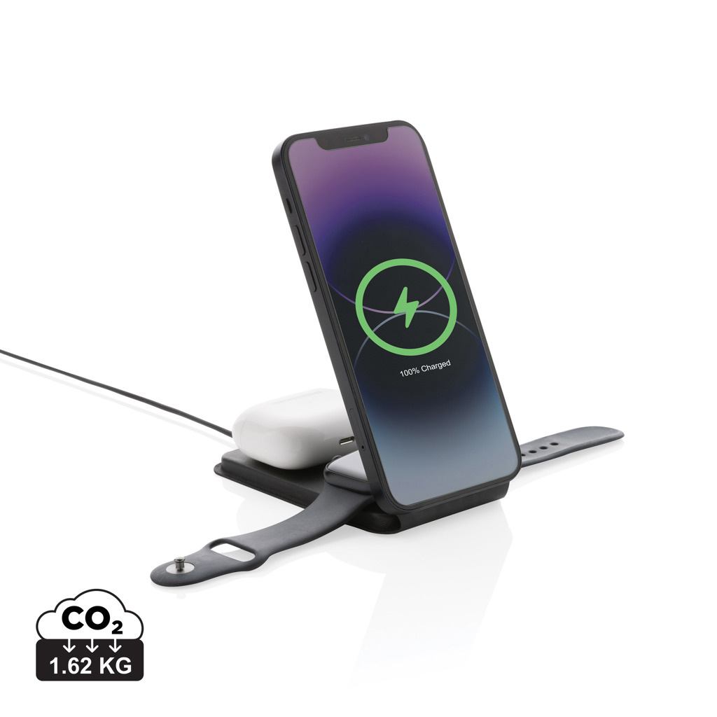 Încărcător magnetic wireless 3 în 1 Swiss Peak 15W RCS