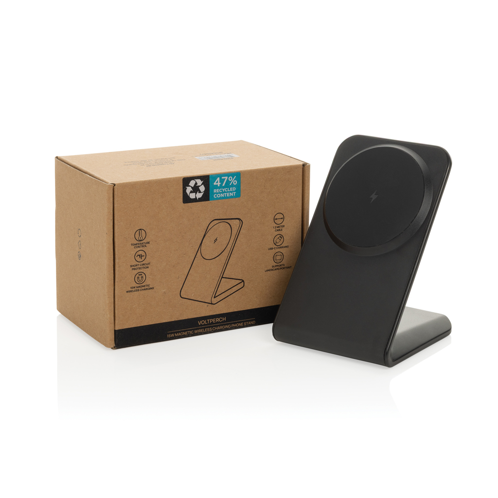 Încărcător magnetic wireless VoltPerch de 15W RCS personalizat cu logo
